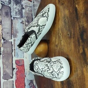 Faux Snakeskin Slip-on Platform Sneakers